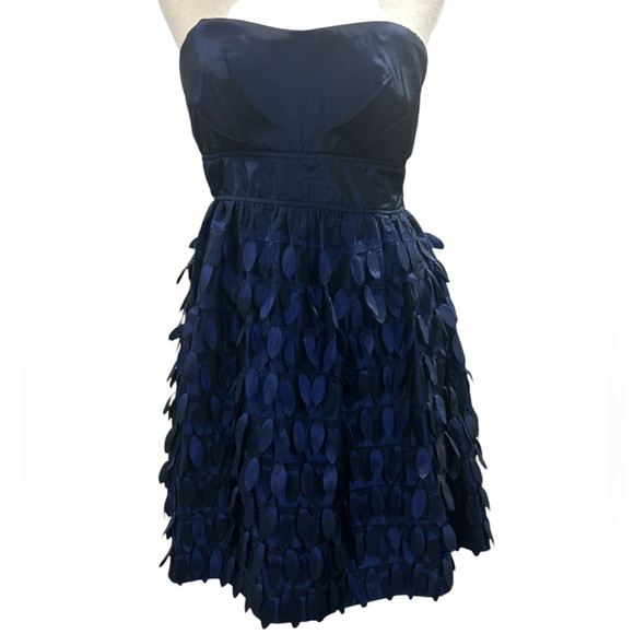 Sequin Hearts Navy Strapless Cocktail Dress – Ruffled Skirt – Juniors Size 7 - Picture 1 of 9
